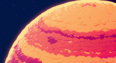 A close-up frame of Jupiter from Kurzgesagt's most recent video: "From The SMALLEST To The LARGEST - The Ultimate Size Comparison".