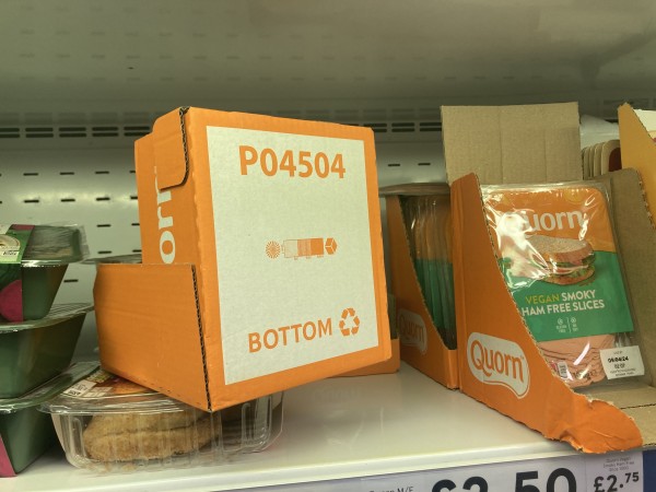 Scene: Interior, Supermarket. Set in Tesco, London, United Kingdom.

An empty shelf in the isle, with a lonely box on its side. It once contained 12 packets of cold cut lunch meats, in vacuum packs.

Now, we see the designed and printed label on the back of the box: "Bottom."

Good day. Thanks for reading.
