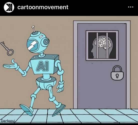 AN AI robot locks away a human mind. 