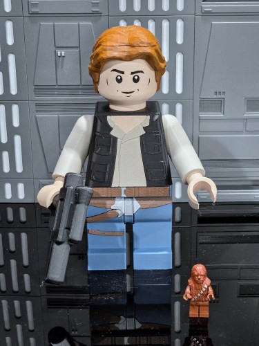 The Han Solo not-quite-LEGO not-quite-minifigure was released by BigBricks last night on @Thangs3D@techhub.social. Wound up printing him via https://twitch.tv/MakerDeck with a combination of filaments. Obviously, I did not 3D print the Chewbacca. https://than.gs/m/1055534?image=1077281

#LEGO #StarWars #toys #3Dprinting 