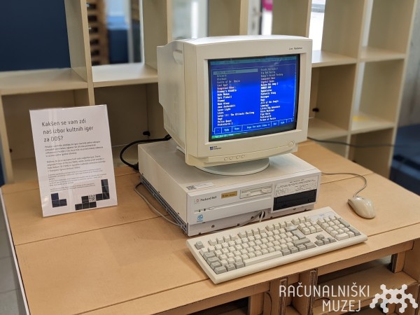 a PC with a DOS screen
