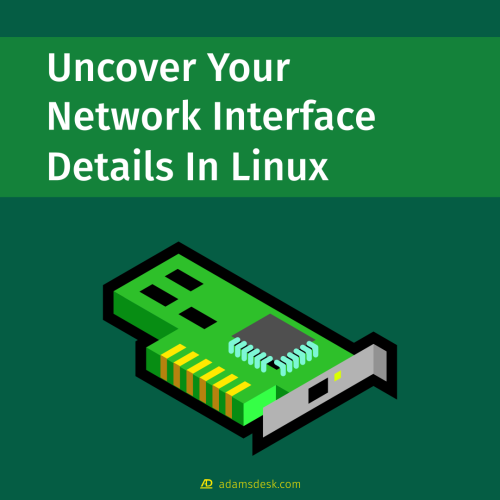An illustration of a computer PCI network interface card below a large title of 'Uncover Your Network Interface Driver Details In Linux'.