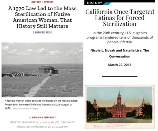 Left- A 1970 law led to the mass sterilization of Native American women. That history still matters

Right- California once targeted Latinas for forced sterilization