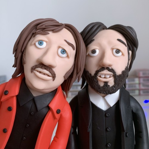 My sculpts of Ringo and Paul based on their outfit/looks from their famous rooftop appearance, as seen on Get Back 