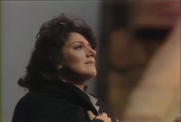 Tatiana Troyanos as Santuzza in a contemplative moment from the MET's 1978 production of Mascagni's _Cavalleria rusticana_