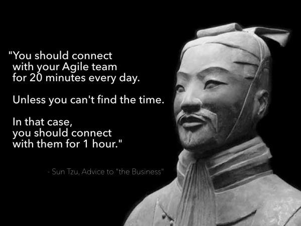Image with the exact text from the toot and a sculpture of an Asian man, believed to be general Sun Tzu.