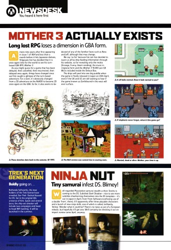 News article on Mother 3 for Game Boy Advance from NGC Magazine 118 - April 2006 (UK)

