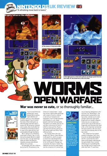 Review for Worms Open Warfare on Nintendo DS from NGC Magazine 118 - April 2006 (UK)

score: 76%