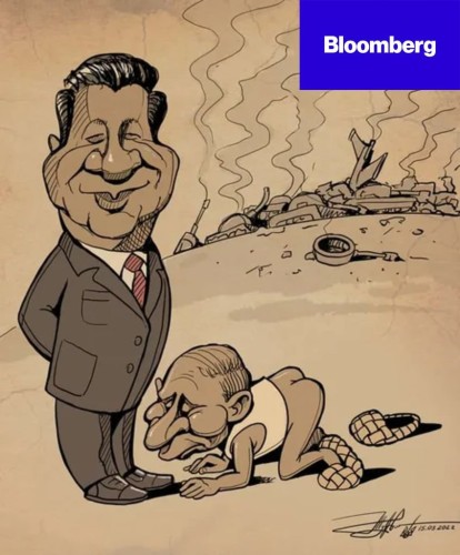 Putin licking Xi's boots