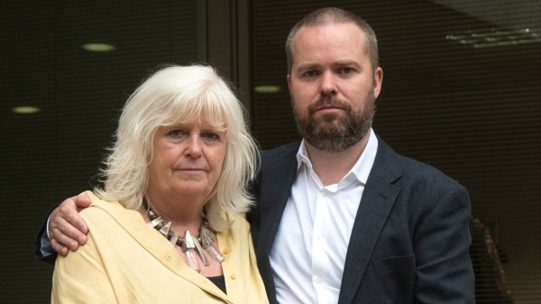 Photo: man and woman, caption Shelagh O’Shea with her son, Luke O’Shea Phillips, whom she said she would never have allowed to take part in the trial