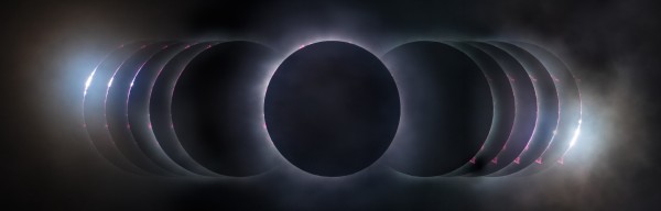 Composite of the total solar eclipse, April 8 2024.