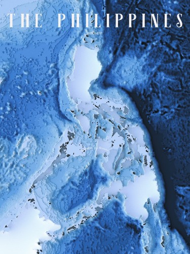 A visualisation of the coastal bathymetric contours around the Philippines