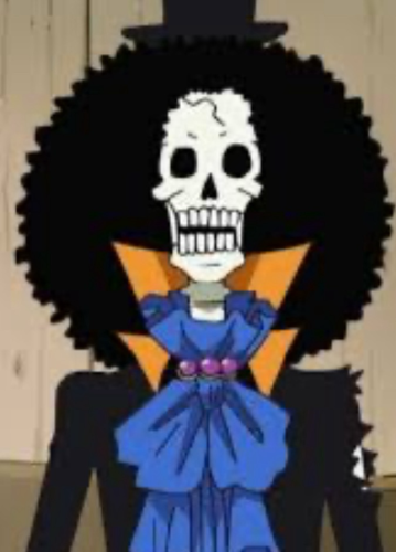 Brook, the pirate, demonstrates what human endo-skeleton looks like. 