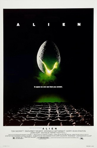 Four posters for the 1979 British-American Science Fiction film “Alien” from the USA, Czechoslovakia, Poland and Thailand.