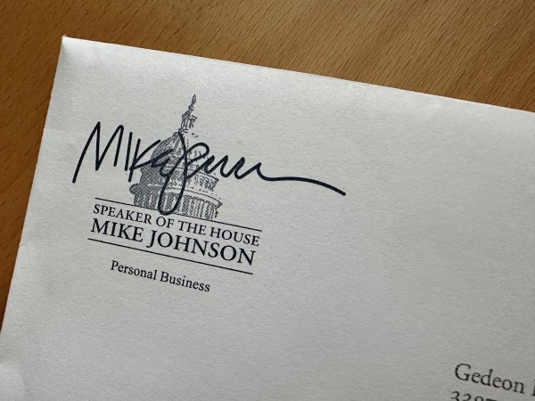 A solicitation for money from GOP member and current Speaker of the House, Mike Johnson that arrived in my mailbox today. 