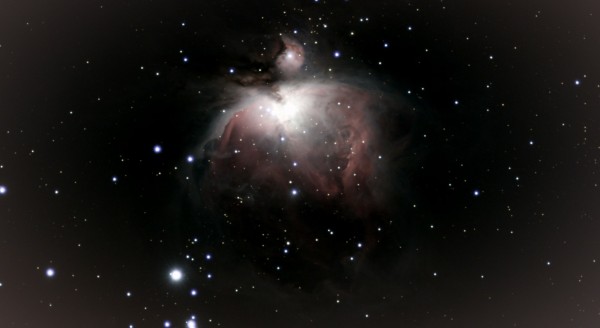 Orion Nebula,  taken in Paterson, New Jersey, Bortle 8 or 9.  129 stacked images.  Vaonis Vespera.