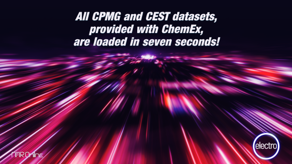 All CPMG and CEST datasets, provided with ChemEx, are loaded in seven seconds!