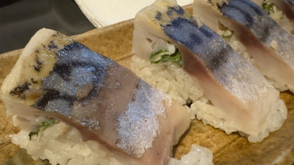 Close up of mackerel on rice