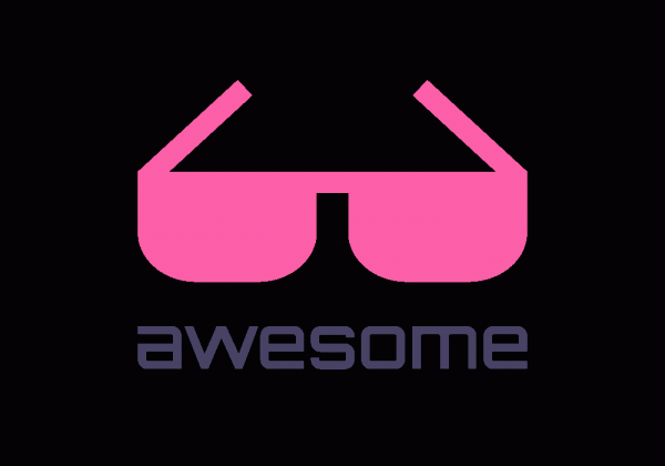 Awsome logo: rad comic sun glasses