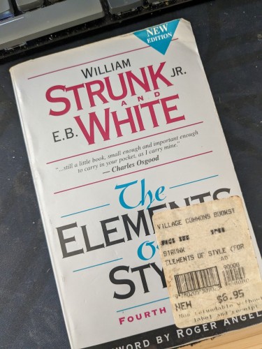 4th edition copy of The Elements of Style