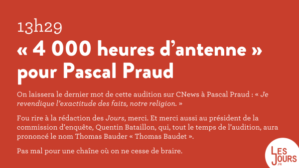 13h29: «4 000 heures d'antenne» pour Pascal Praud