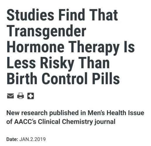 Studies Find That Transgender Hormone Therapy Is Less Risky Than Birth Control Pills

New research published in Men’s Health Issue of AACC's Clinical Chemistry journal 

Date: Jan.2.2019