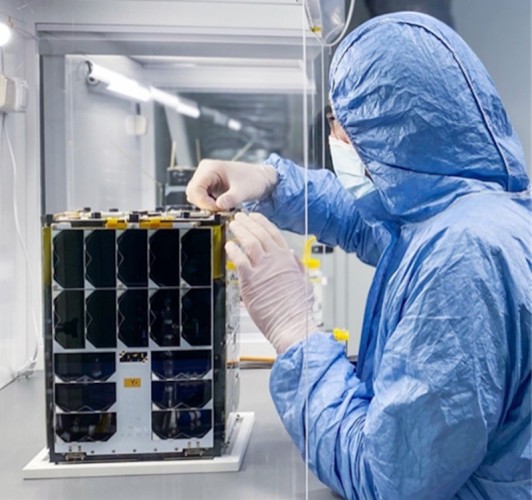 Advanced Composite Solar Sail System’s, or ACS3’s, 12-unit (12U) CubeSat spacecraft bus undergoing assembly and testing. The complete ACS3 spacecraft measures approximately 9 inches x 9 inches x 13 inches (23 centimeters x 23 centimeters x 34 centimeters), or about the size of a small microwave oven.
AST&Defense LLC
