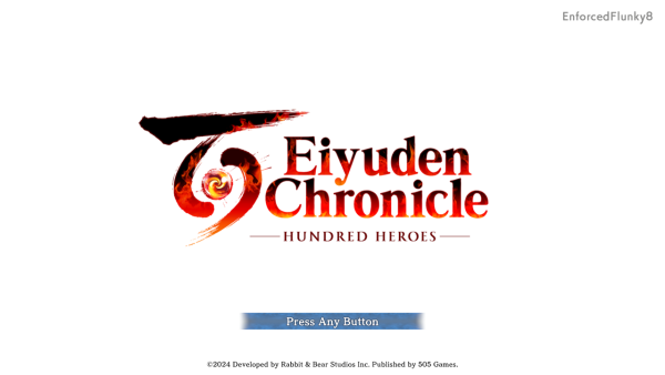 The opening title of Eiyuden Chronicle Hundred Heroes 