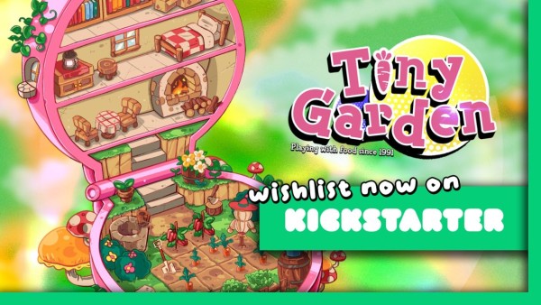 cover art of tiny garden, a plastic, pink, round toyset with a house and a garden in it!