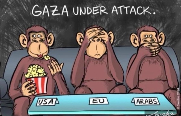 cartoon of 3 monkeys adapted to current time